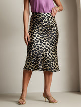 [Leopard] SilkSilky-CA 19Momme Pure Silk Skirt 005,