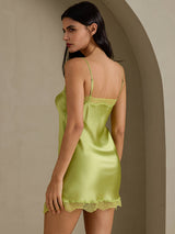 [Mint Green] SilkSilky-CA Spaghetti Strap Sweetheart Neck Nightgown 002