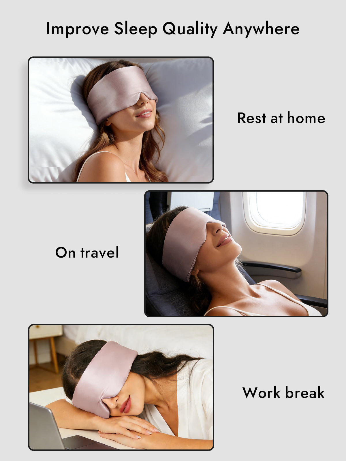 [Light Pink] SilkSilky-CA 19Momme Pure Silk Eye Mask 006