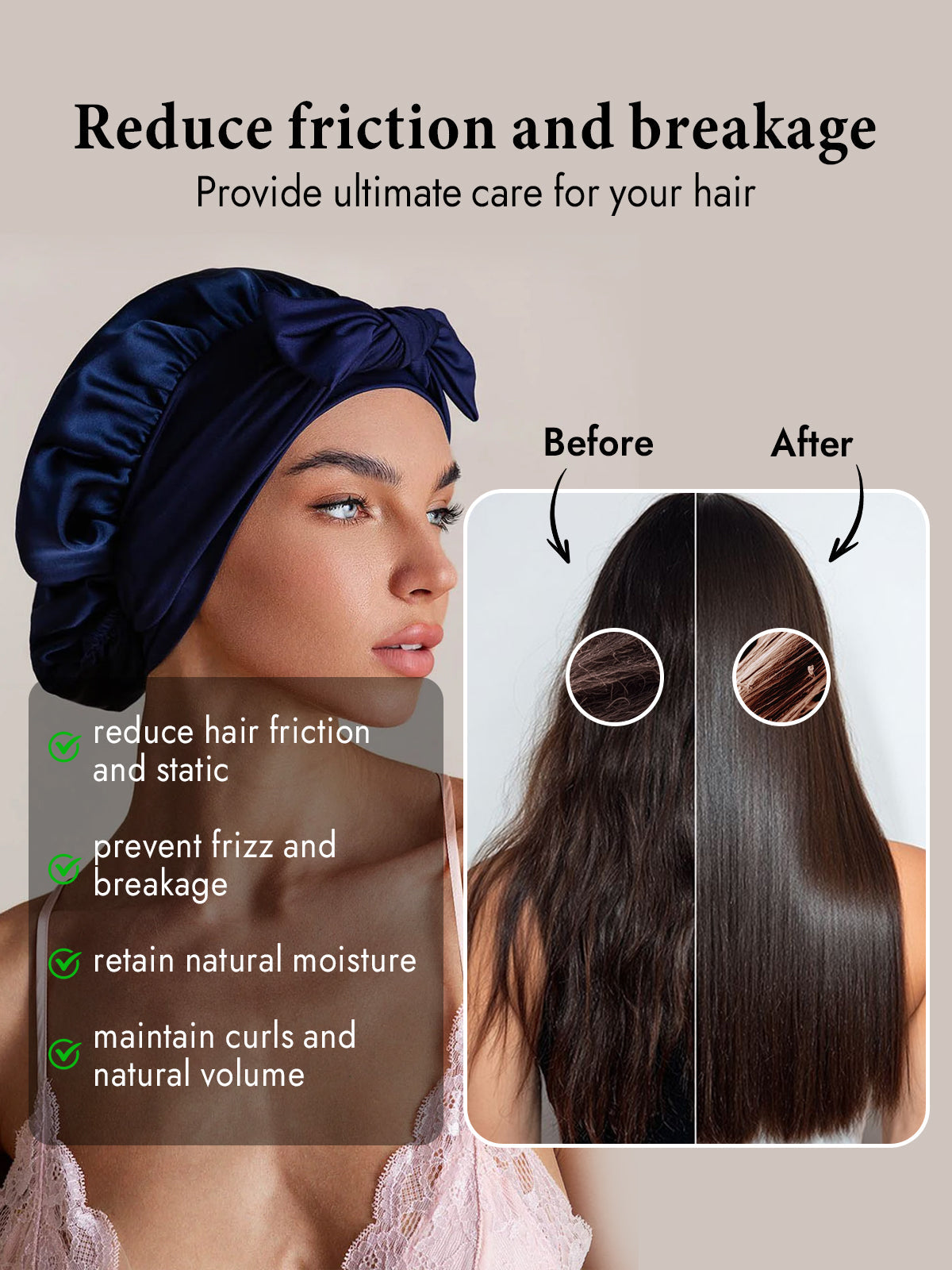 [Dark Blue] SilkSilky-CA Pure Silk Sleep Cap 003