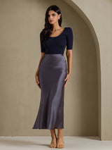 [Dark Gray] SilkSilky-CA Skirt 005
