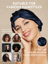 [Dark Blue] SilkSilky-CA Sleep Cap 005