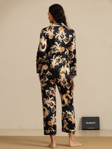 [Black Dragon] SilkSilky-CA Long Sleeve Lapel Collar Women's Pajamas 002