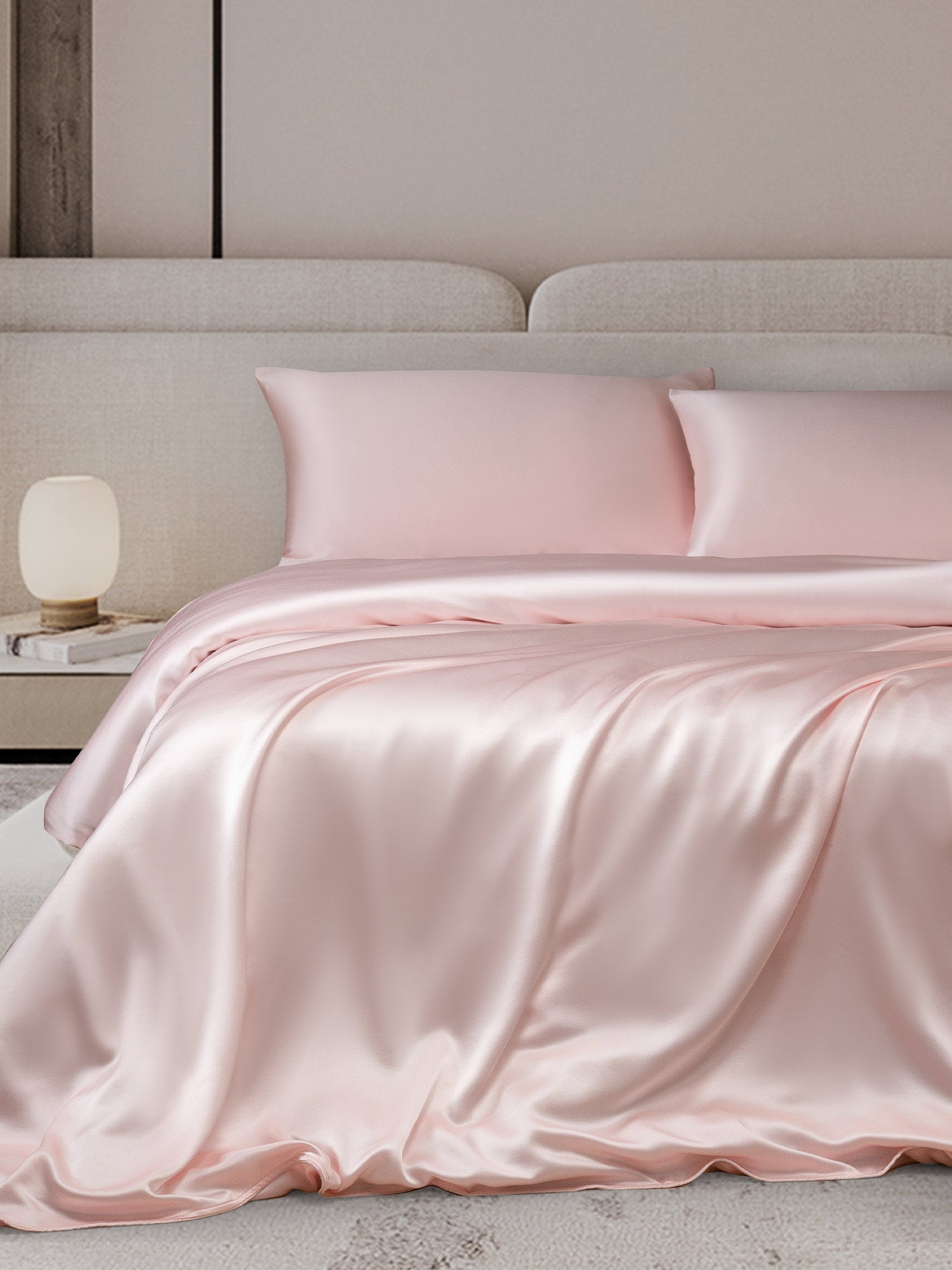 [Pink] SilkSilky-CA 19Momme Bedding Set 001