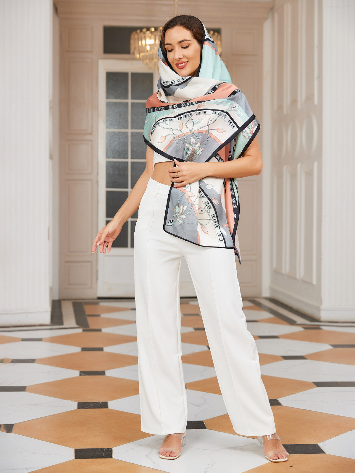 [P030] SilkSilky-CA Pure Silk Scarf 005,