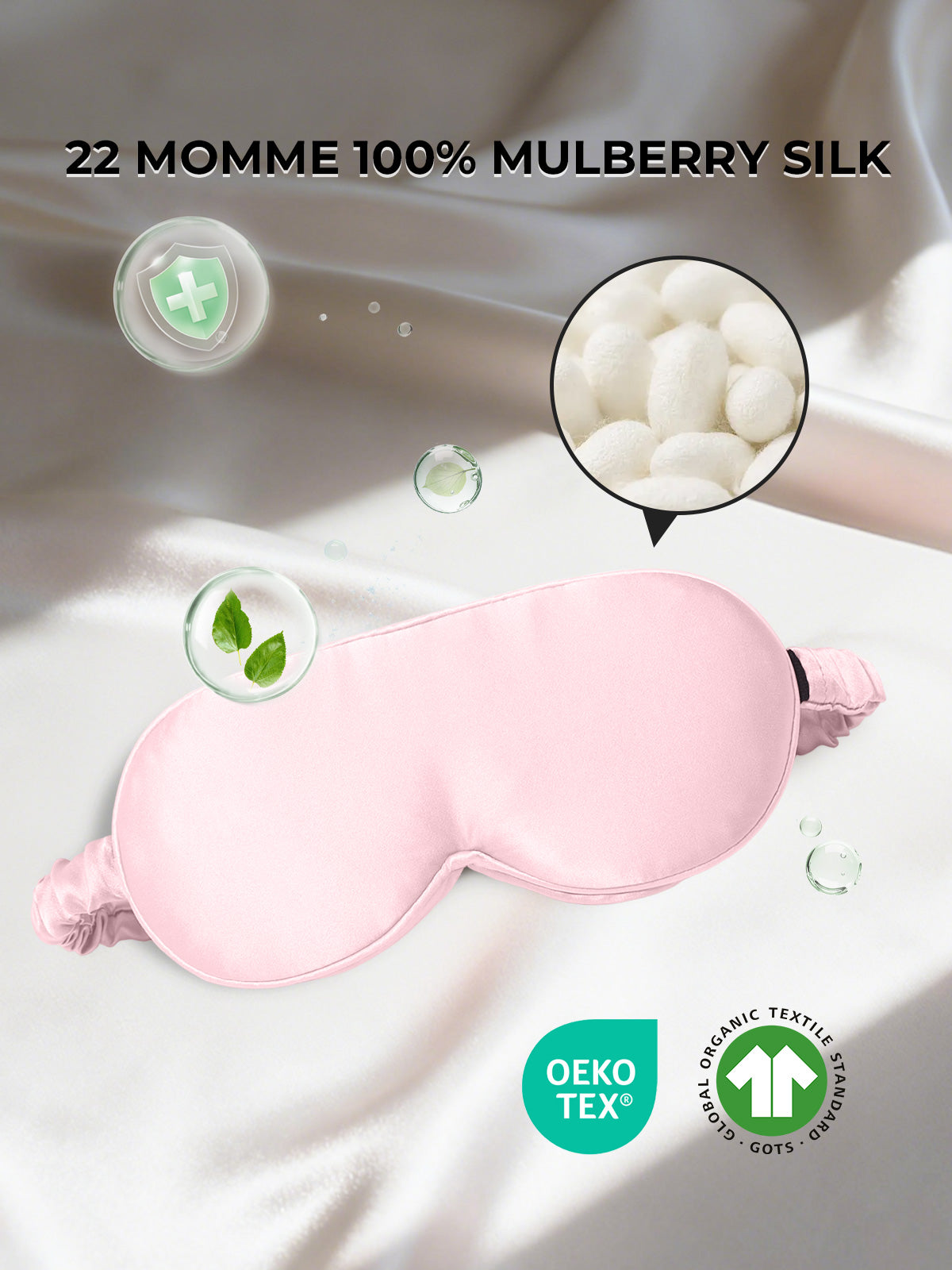 [Pink] SilkSilky-CA Pure Silk Eye Mask 002