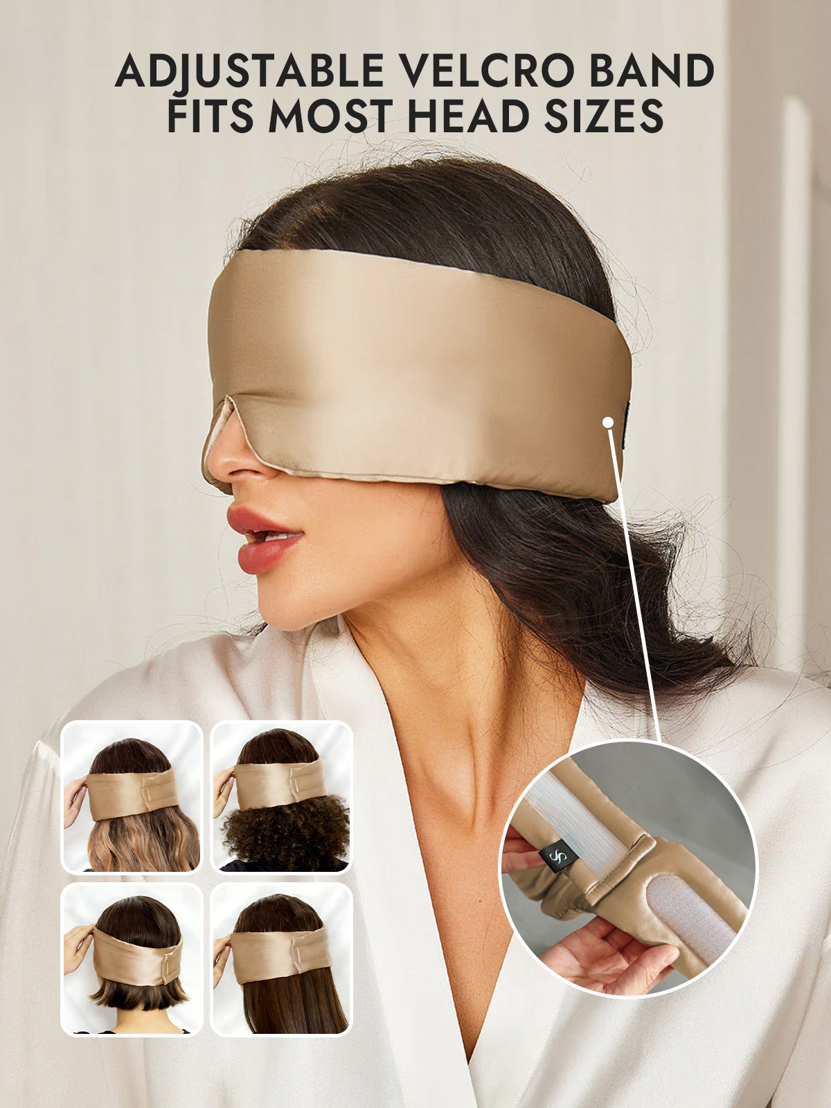 [Beige] SilkSilky-CA 19Momme Pure Silk Eye Mask 004