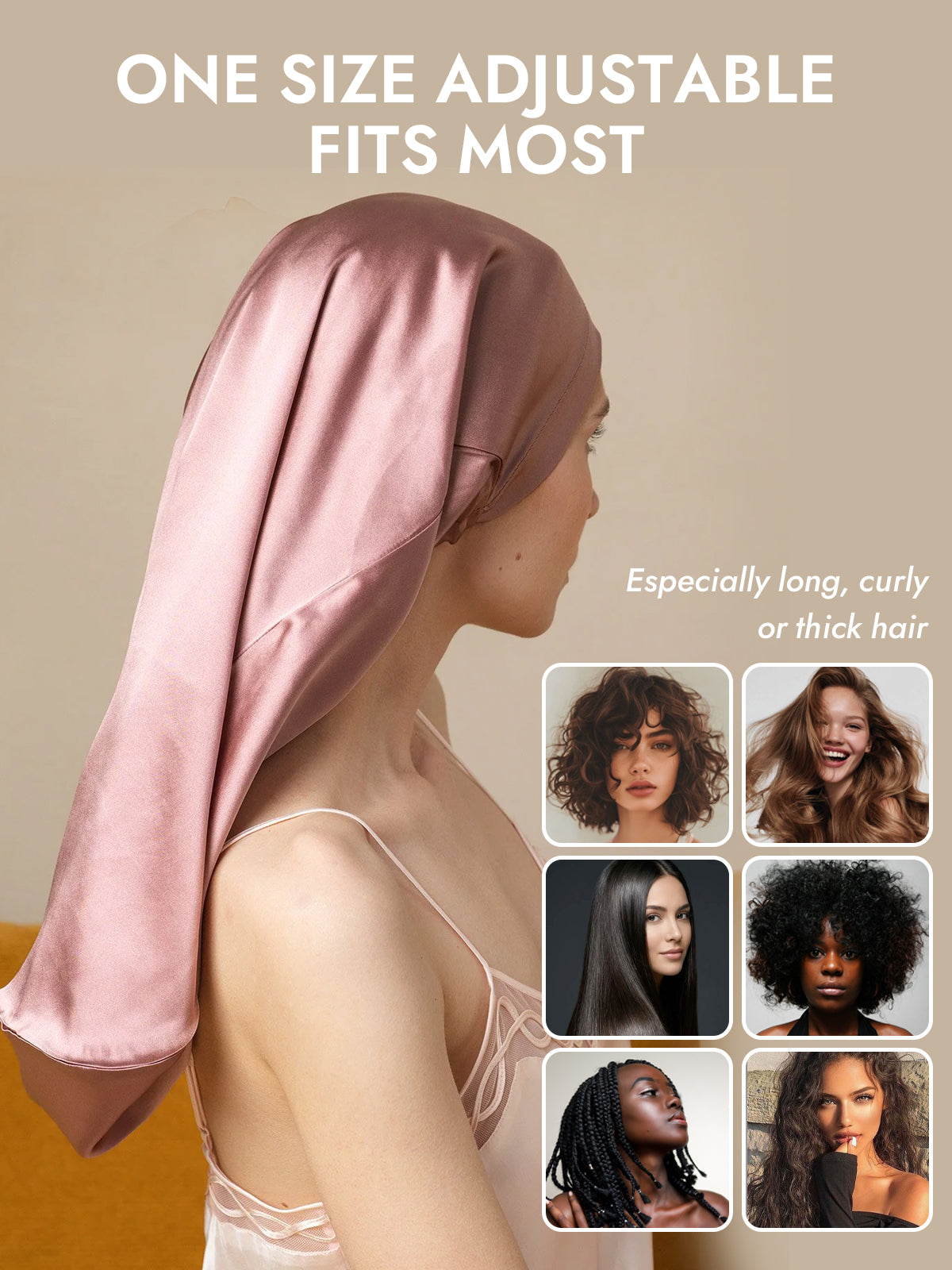 [Pale Mauve] SilkSilky-CA Pure Silk Sleep Cap 006