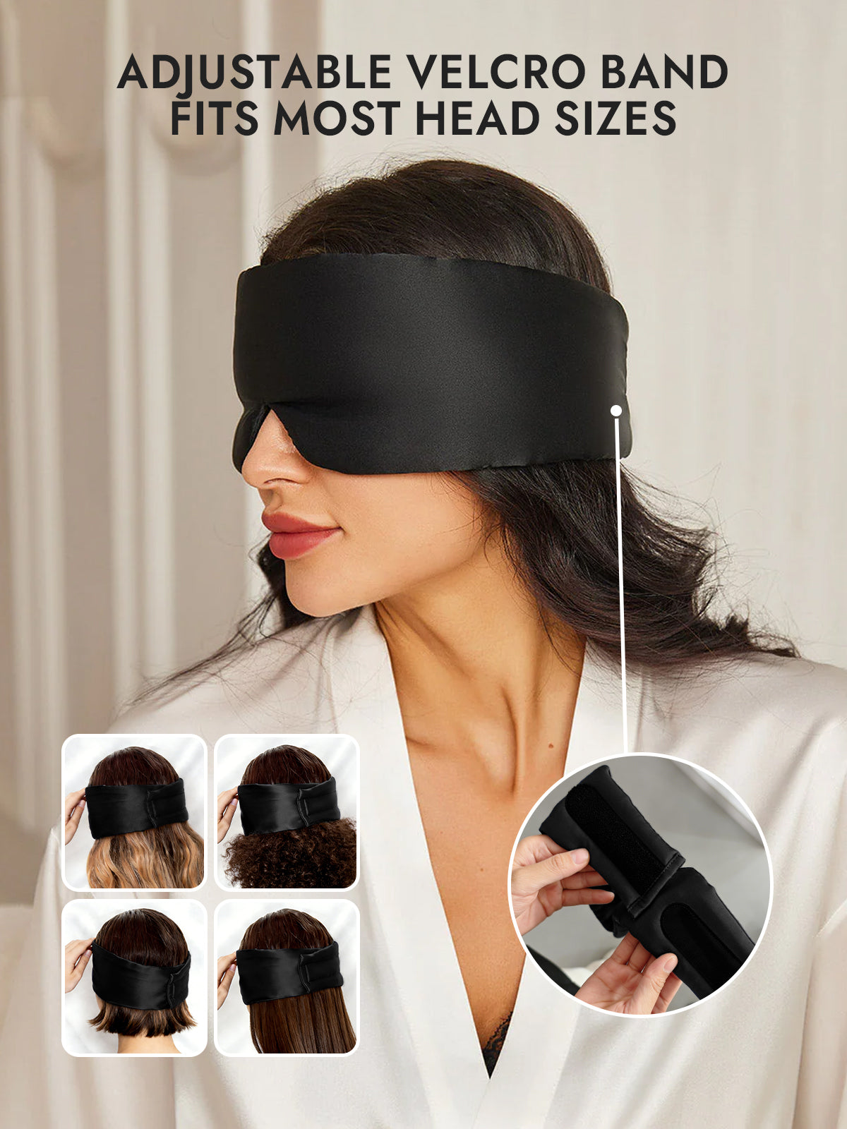 [Black] SilkSilky-CA 19Momme Pure Silk Eye Mask 004