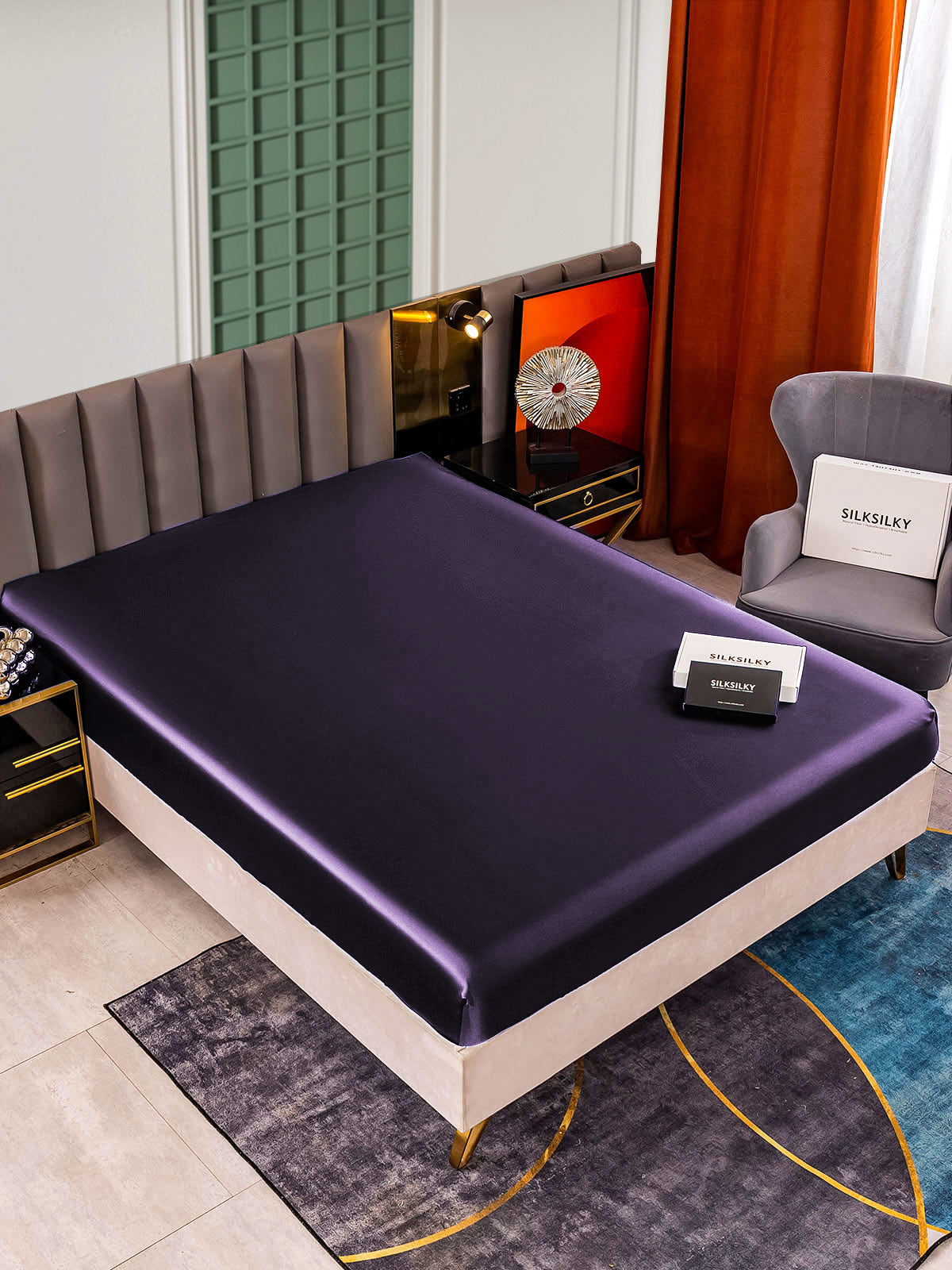 [Deep Purple] SilkSilky-CA 25Momme Sheet 001