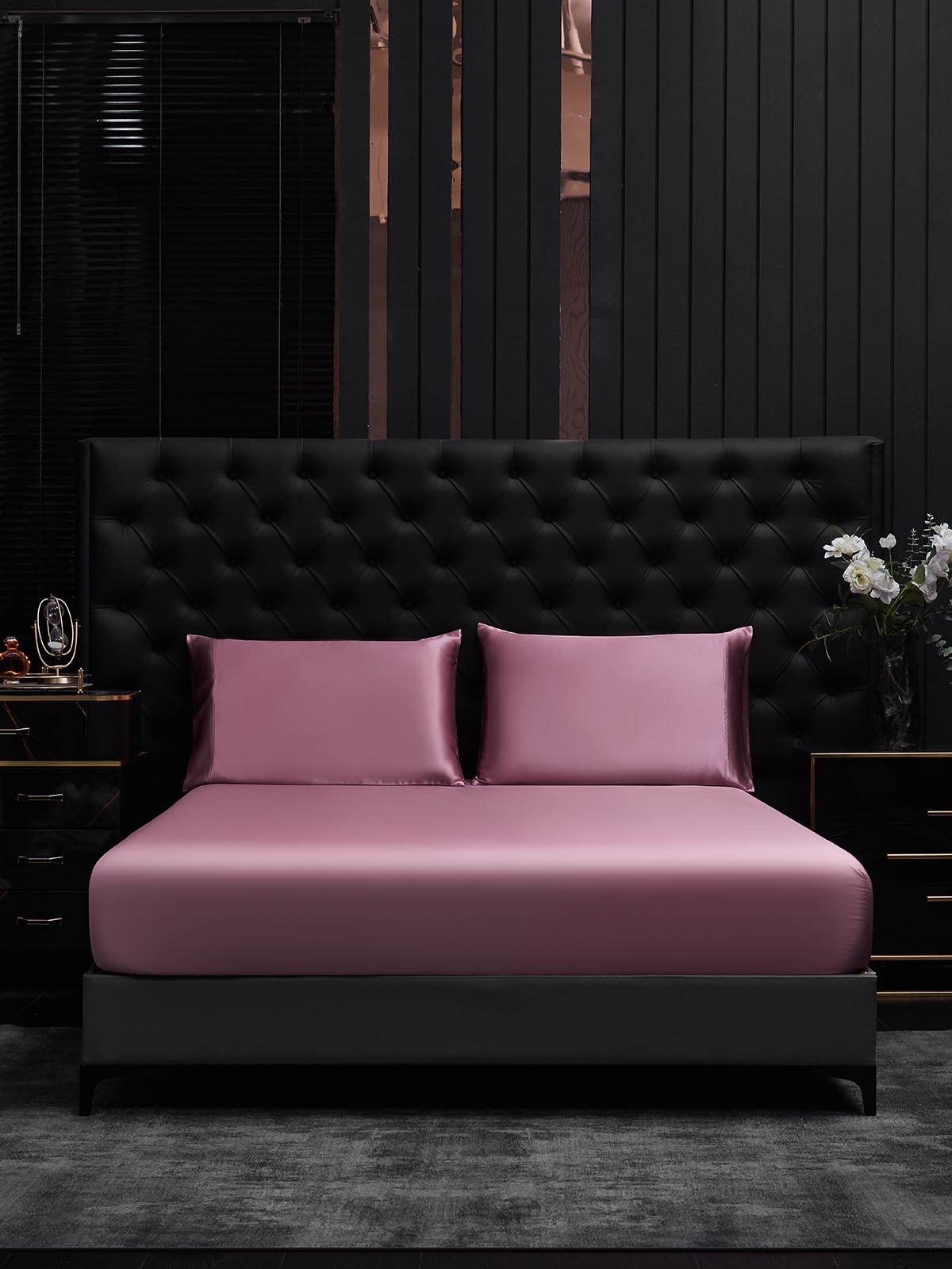 [Mauve Orchid] SilkSilky-CA 22Momme Pure Silk Bedding Set 001