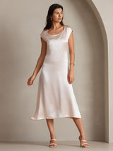 [Pink] SilkSilky-CA Cap Sleeve Dress 003