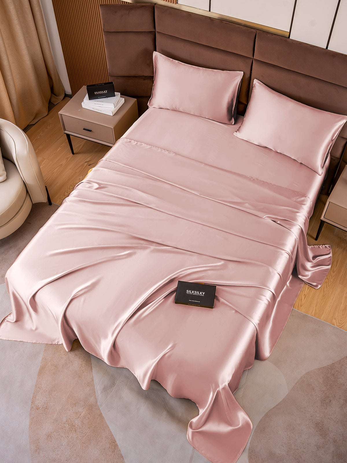 [Pale Mauve] SilkSilky-CA 19Momme Pure Silk Bedding Set 005