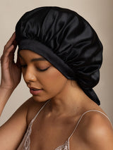 [Black] SilkSilky-CA Sleep Cap 002