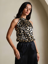 [Leopard] SilkSilky-CA 19Momme Silk Womens T-Shirt 001,