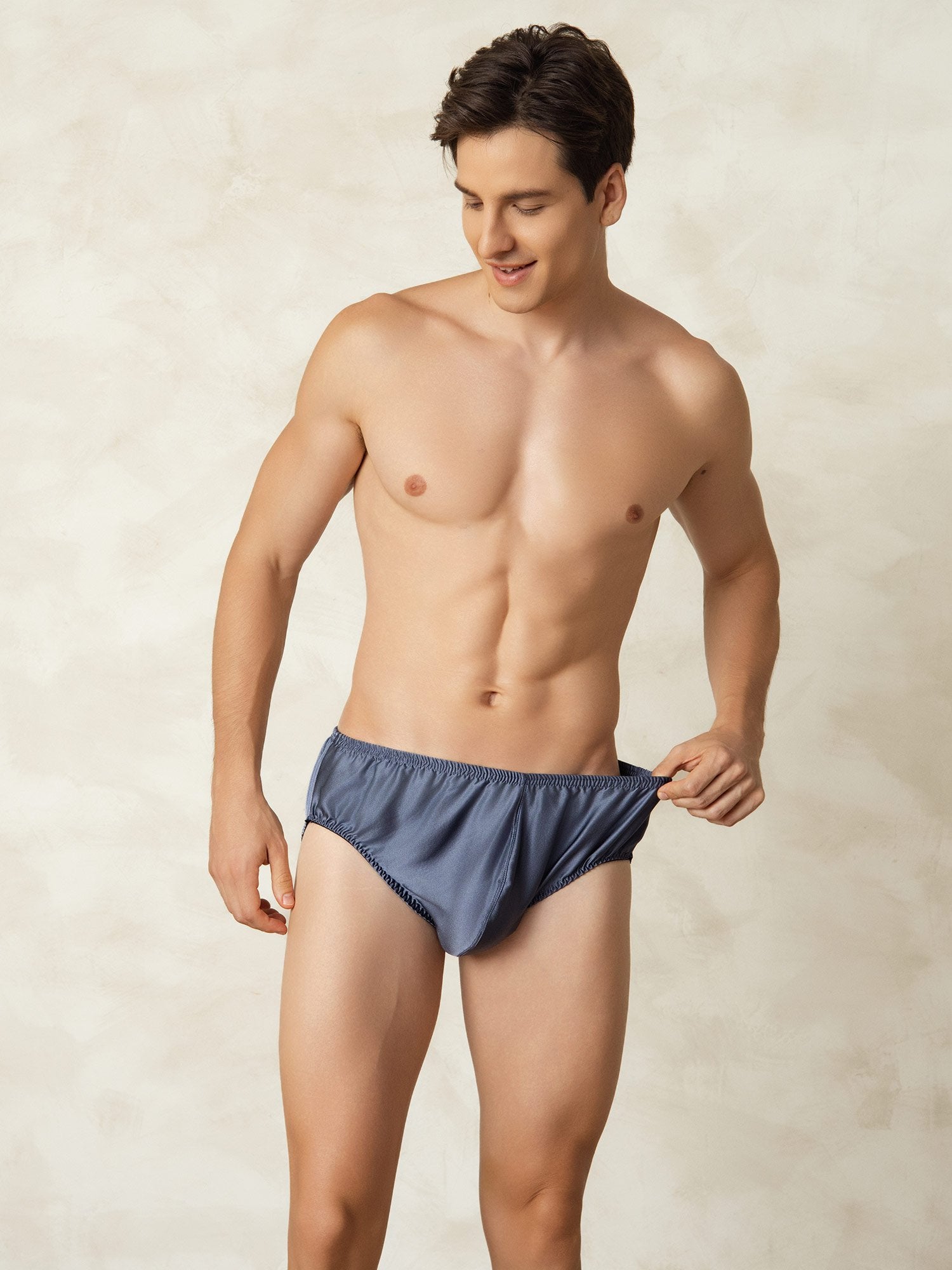 [GrayishBlue] SilkSilky-CA Pure Silk Mens Underwear 005