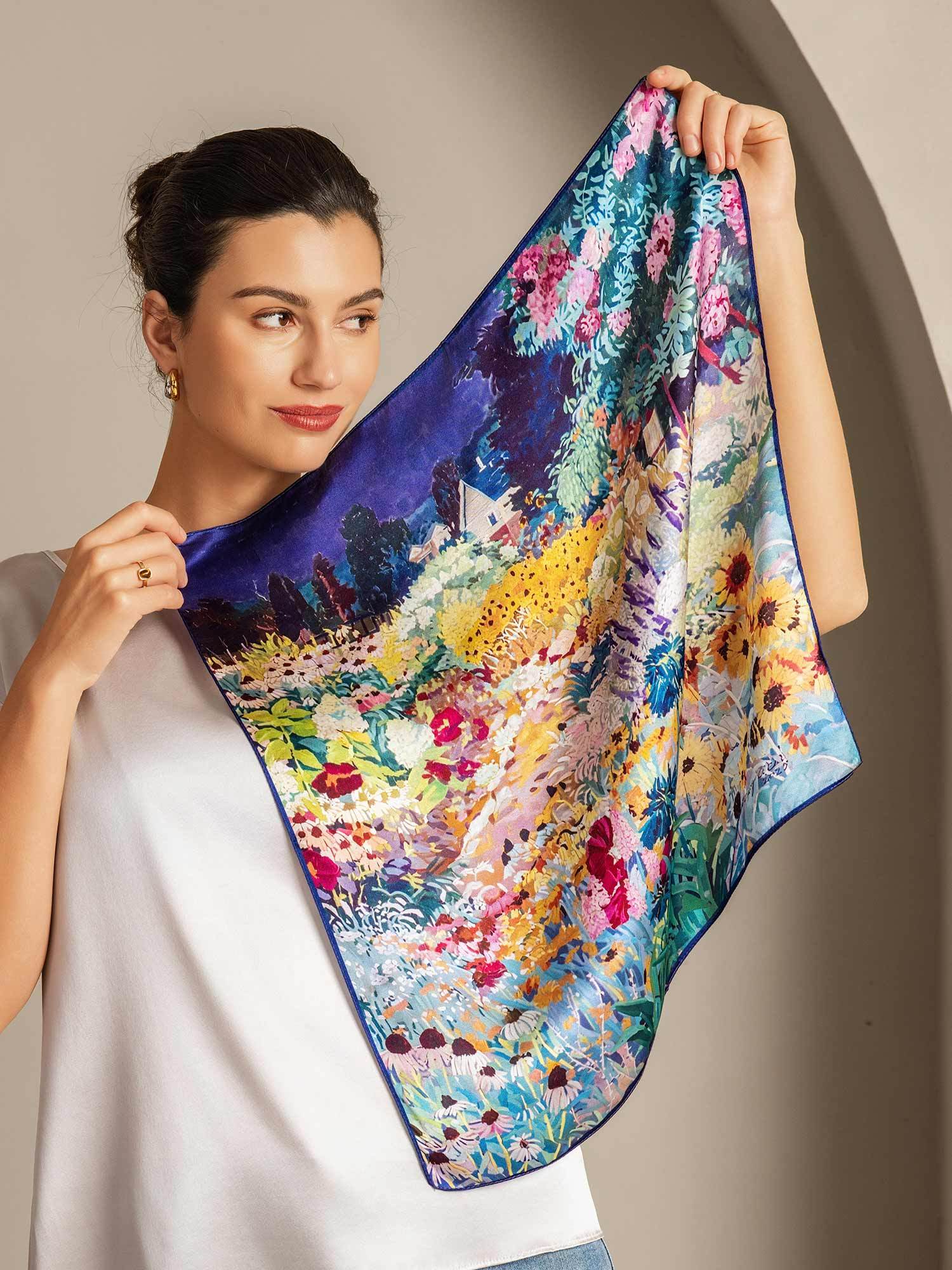 [Multi] SilkSilky-CA Pure Silk Scarf 002