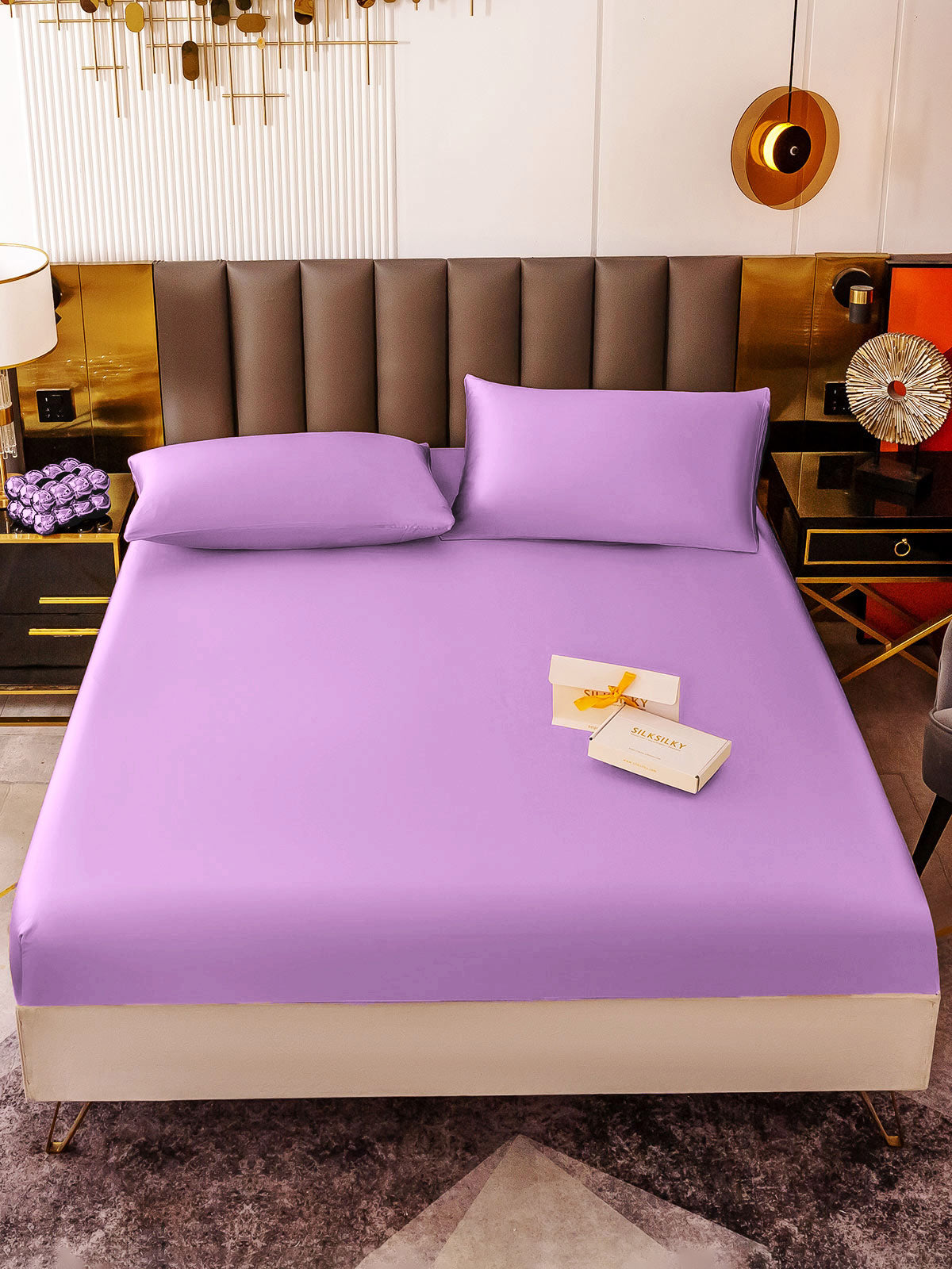 [Lavender] SilkSilky-CA 19Momme Bedding Set 002