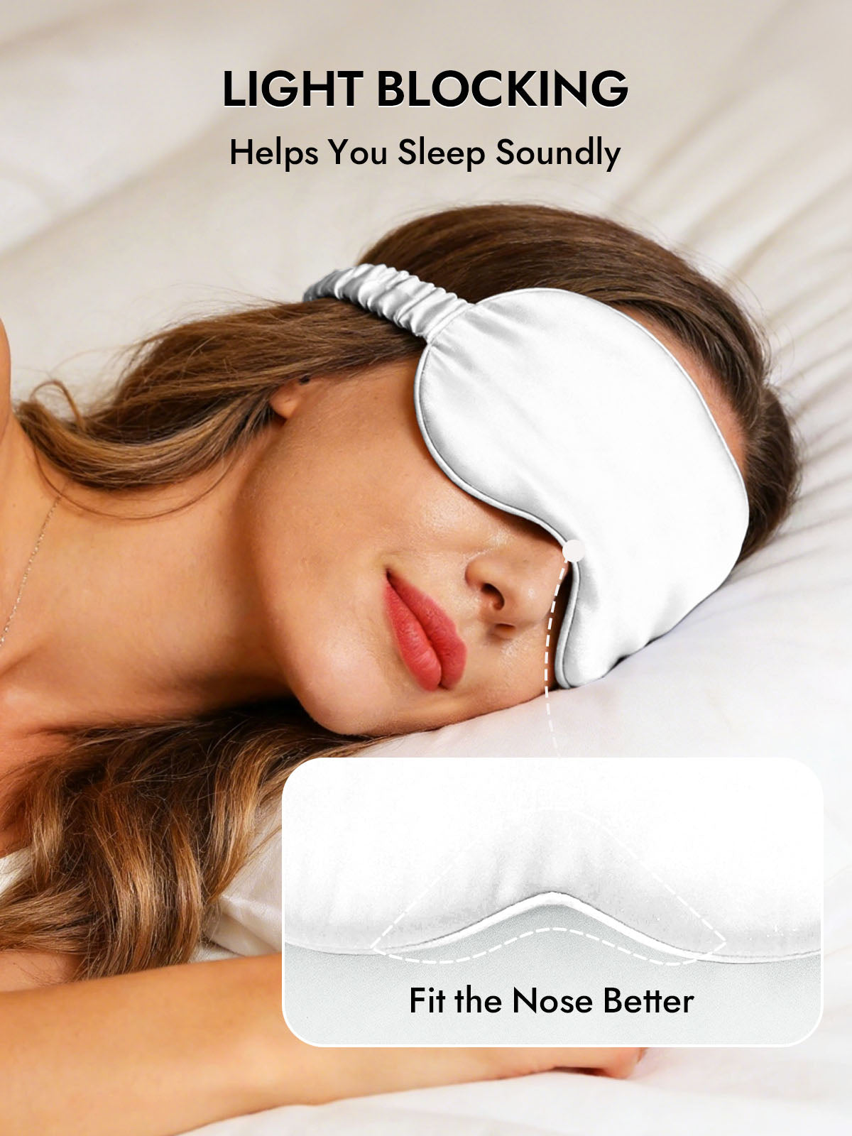 [White] SilkSilky-CA 19Momme Pure Silk Eye Mask 003