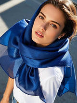 [Dark Blue] SilkSilky-CA Scarf 004