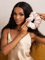 [Pink] SilkSilky-CA Scrunchie 003