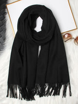 [Black] SilkSilky-CA Wool Scarf 005
