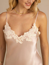 [Pink] SilkSilky-CA Spaghetti Strap V Neck Dress 004