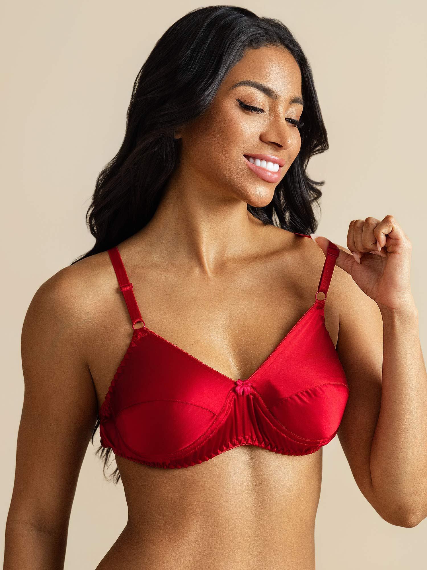 [Red] SilkSilky-CA Pure Silk Bra 003,