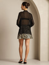[Black] SilkSilky-CA Pure Silk Split Women's Shirt 009