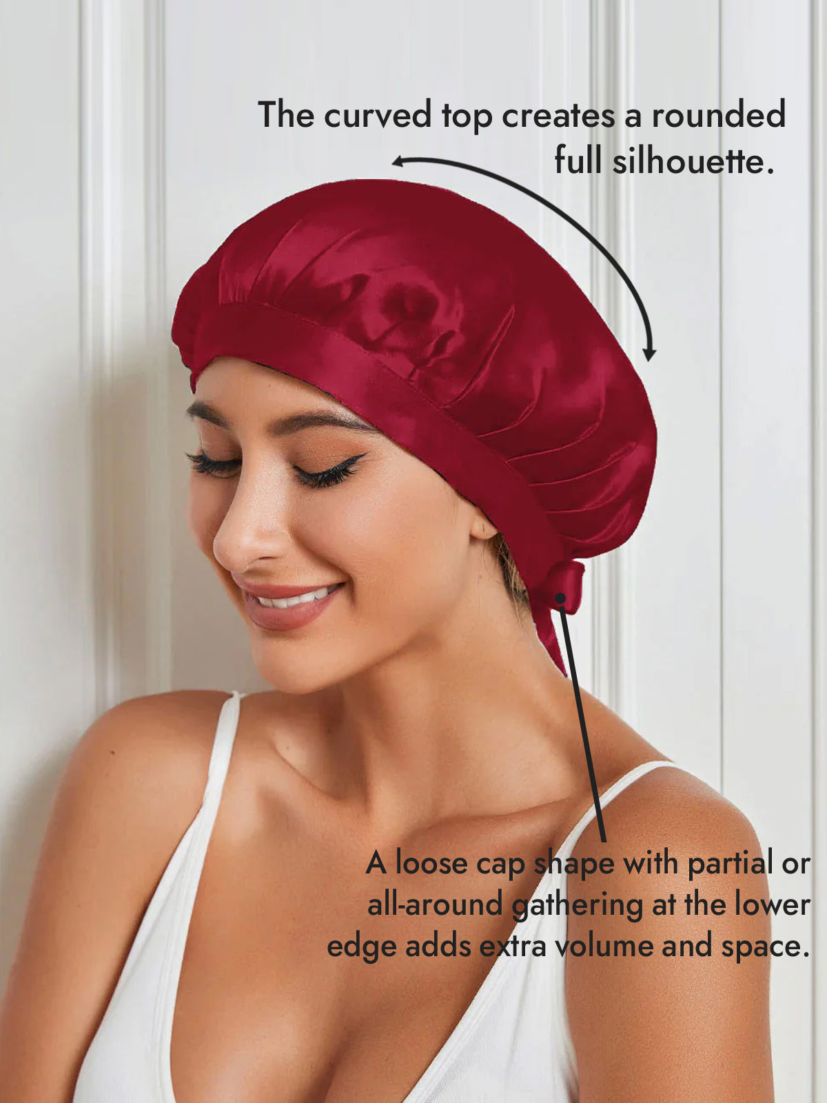 [Wine] SilkSilky-CA Pure Silk Sleep Cap 003