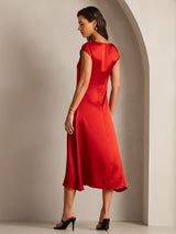 [Wine] SilkSilky-CA Cap Sleeve Dress 002