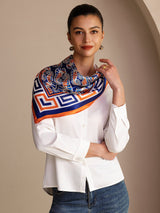 [Navy Seahorse] SilkSilky-CA Scarf 002
