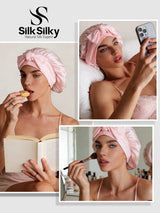 [Light Pink] SilkSilky-CA Sleep Cap 005