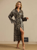 [Leopard] SilkSilky-CA Long Sleeve Women's Robe 001