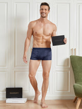 [Dark Blue] SilkSilky-CA 100% Silk Jersey Men's Underwear 005