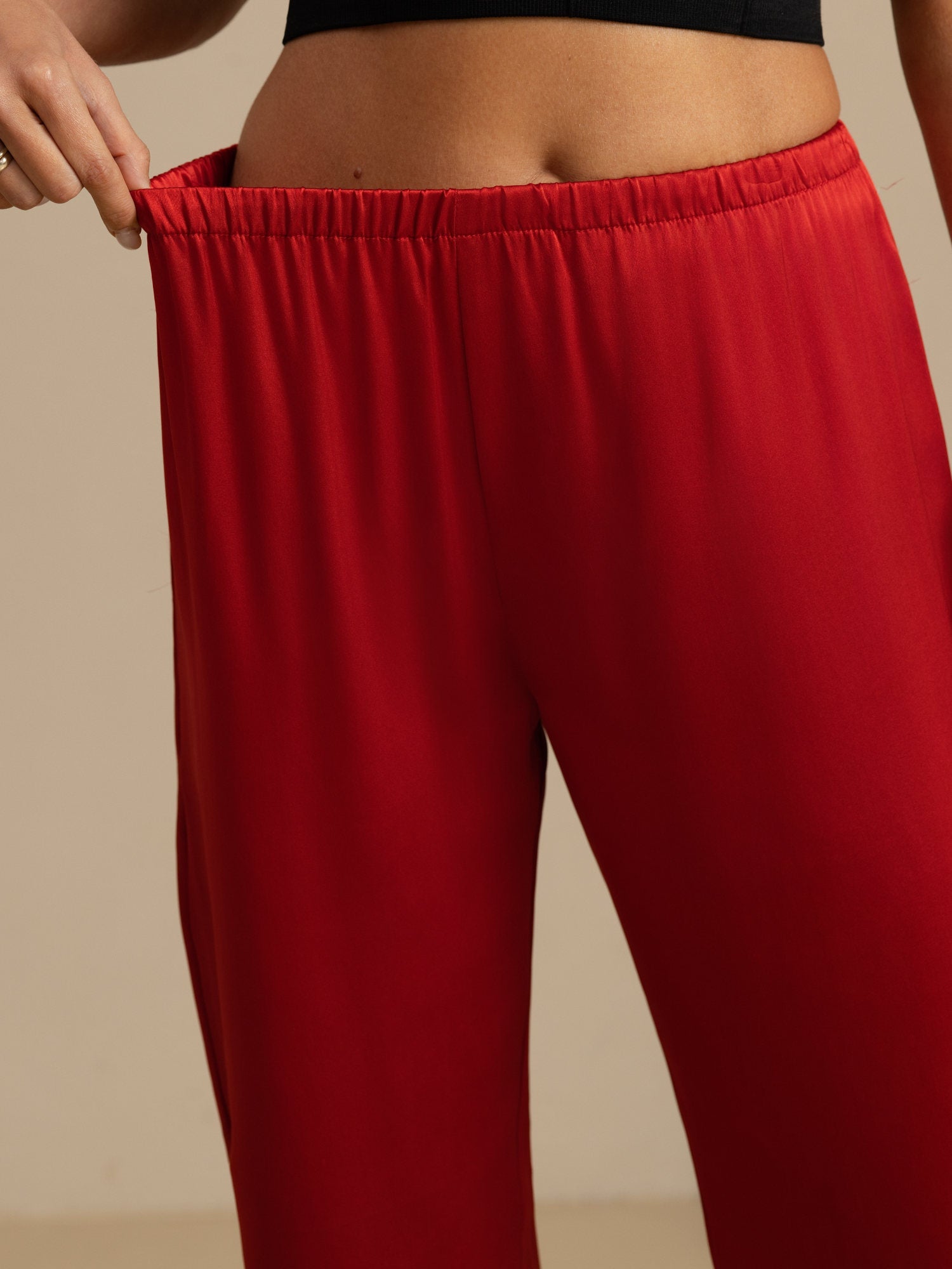 [Wine] SilkSilky-CA Women's Sleep Pants 005