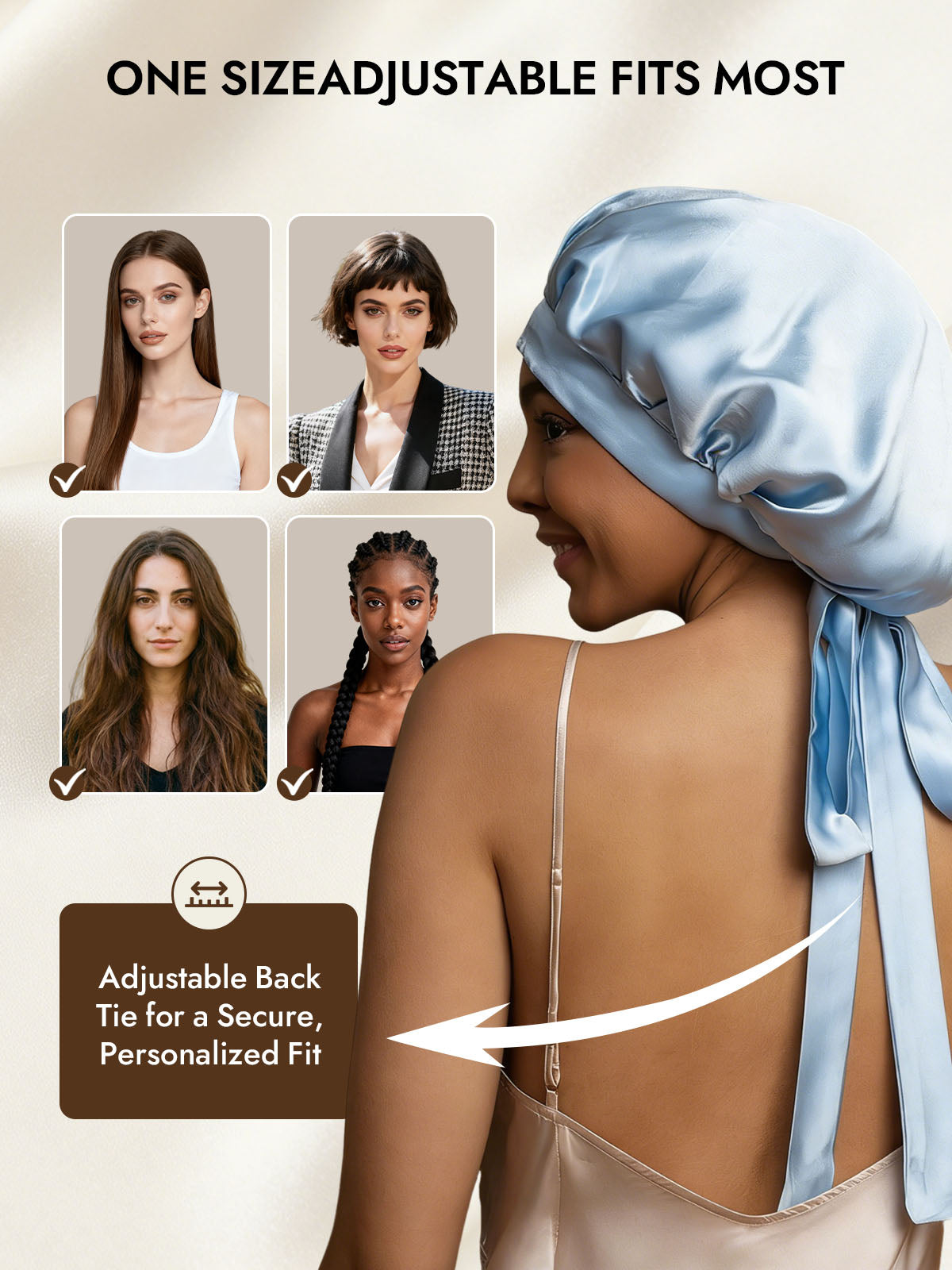 [Light Blue] SilkSilky-CA Pure Silk Sleep Cap 005