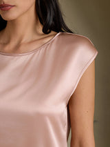 [Tuscany] SilkSilky-CA Cap Sleeve Round Neck Women's T-Shirt 004
