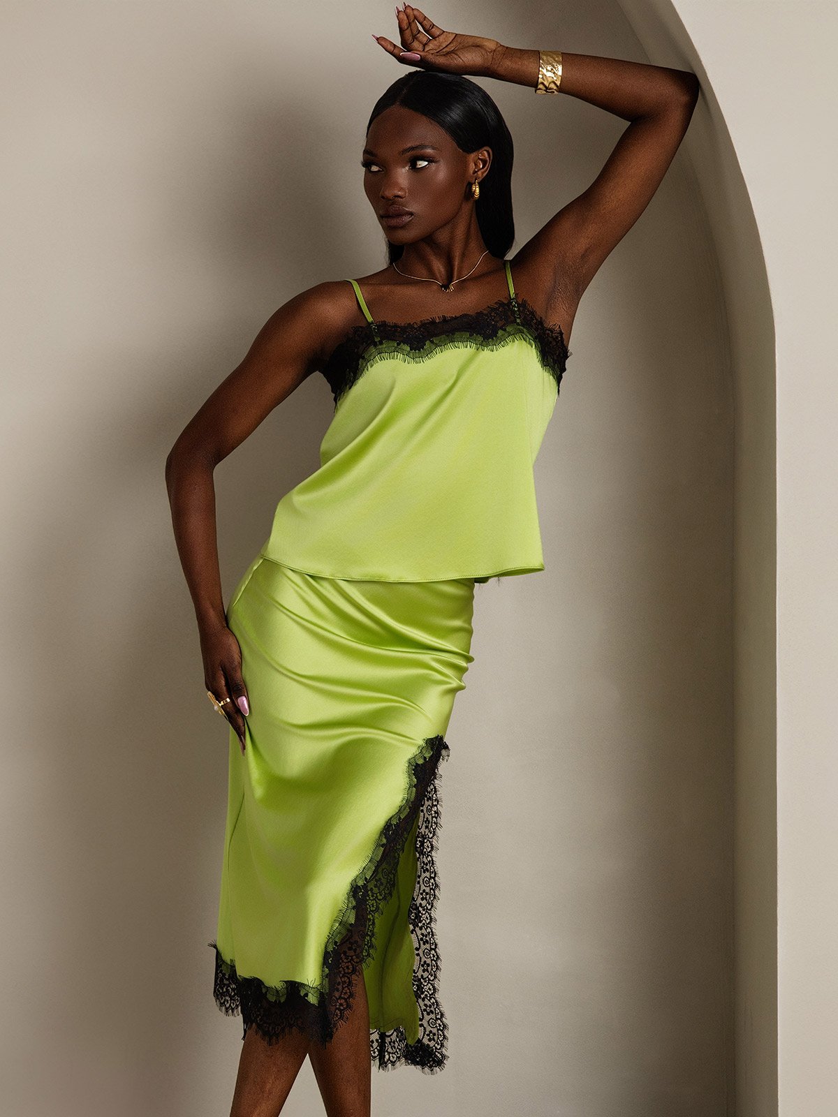 SilkSilky-CA 19Momme Silk Skirt MintGreen 005