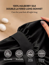 [Black] SilkSilky-CA Sleep Cap 002