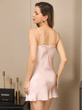 SilkSilky CA Pure Silk Sleeveless V Neck Nightgown LightPink 002