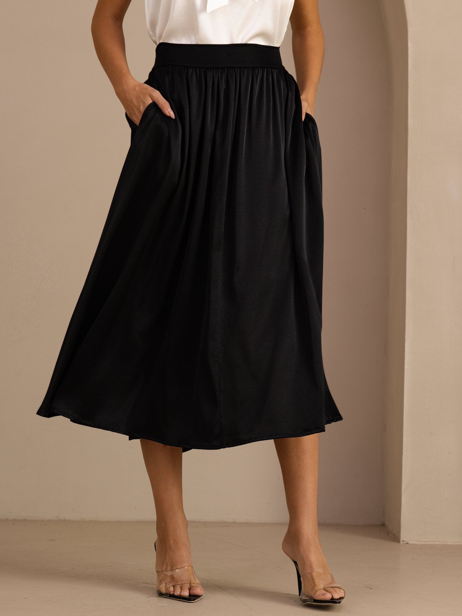 [Black] SilkSilky-CA Skirt 001