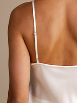 [White] SilkSilky-CA Spaghetti Strap V Neck Camisole 004