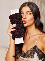 [Brown] SilkSilky-CA Scrunchie 001