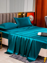[Teal] SilkSilky-CA 22Momme Pure Silk Bedding Set 003,