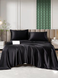 SilkSilky CA 25Momme Pure Silk Bedding Set Black 005