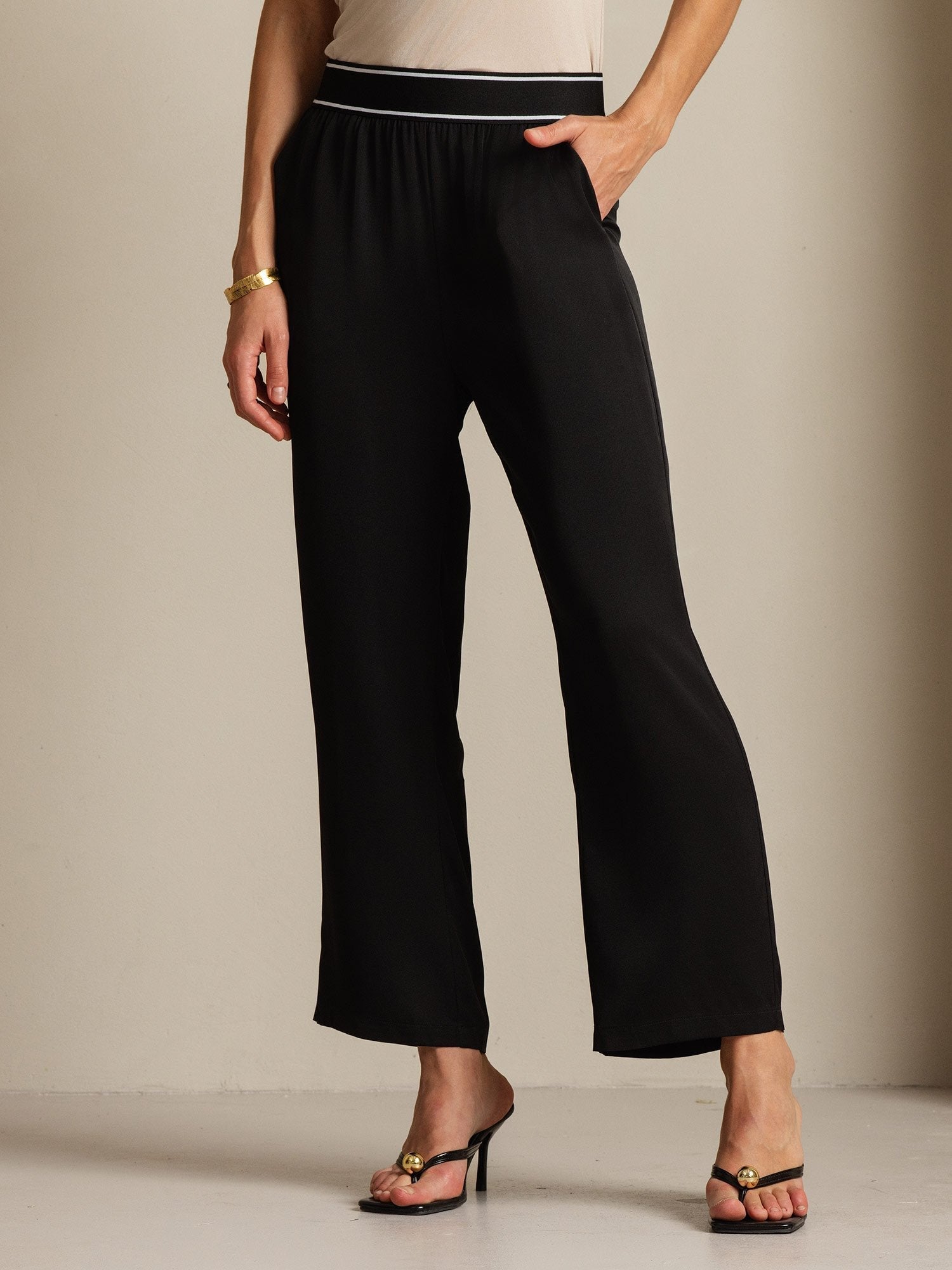 [Black] SilkSilky-CA 22Momme Silk Womens Pants 008
