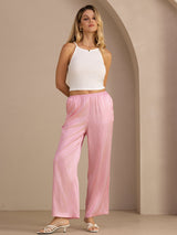 [Pink Pinstripe] SilkSilky-CA Womens Pants 006