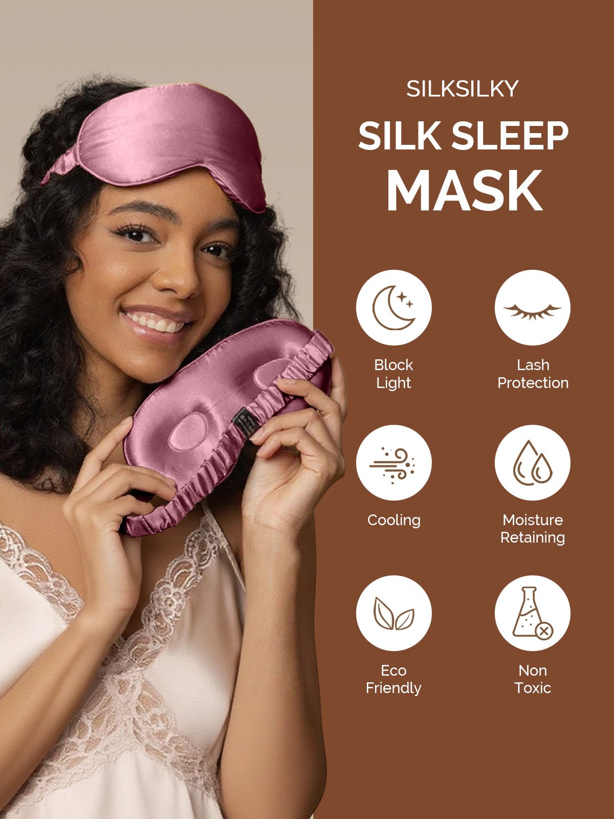 [Pale Mauve] SilkSilky-CA 22Momme Pure Silk Eye Mask 003