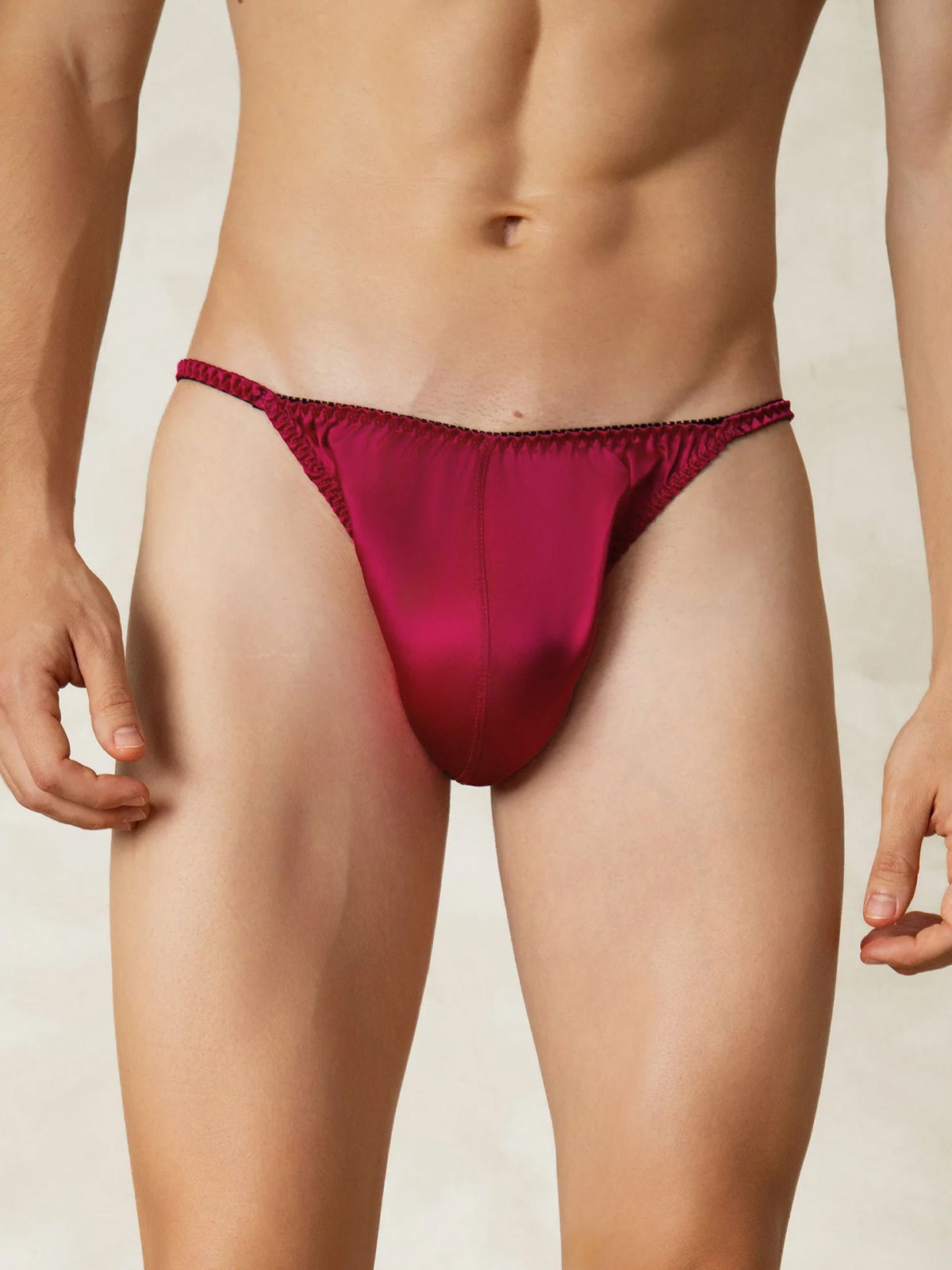 [Wine] SilkSilky-CA Pure Silk Mens Underwear 001